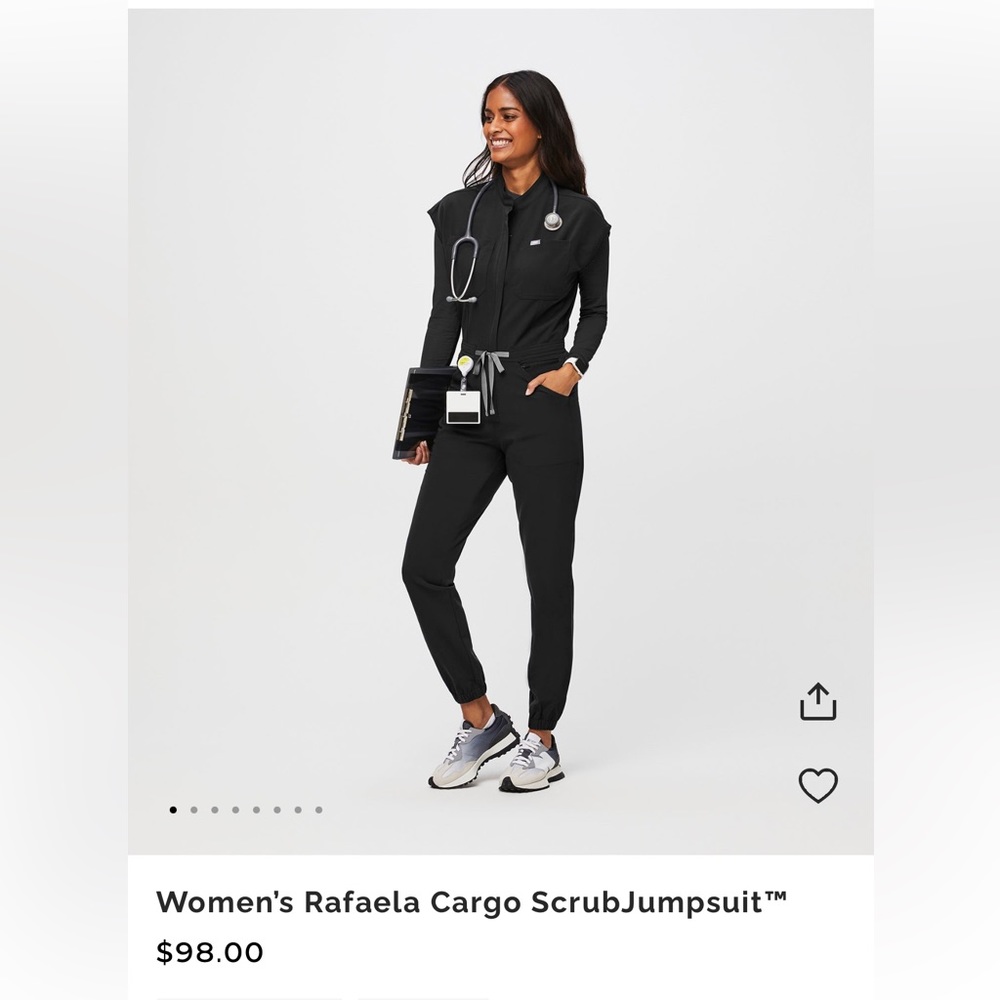 FIGS Rafaela Scrubjumpsuit in Black